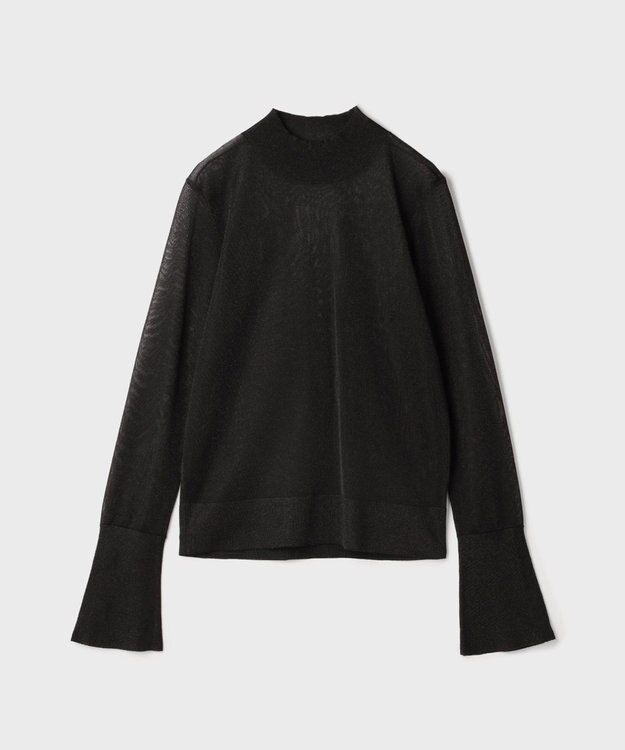 GRACE CONTINENTAL シアーハイネックニットトップ ブラック