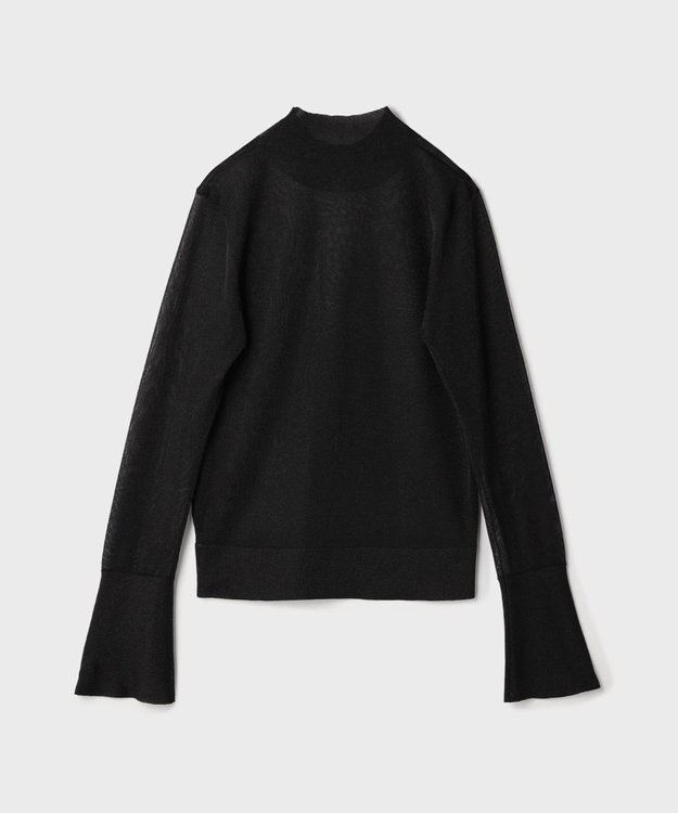 GRACE CONTINENTAL シアーハイネックニットトップ ブラック