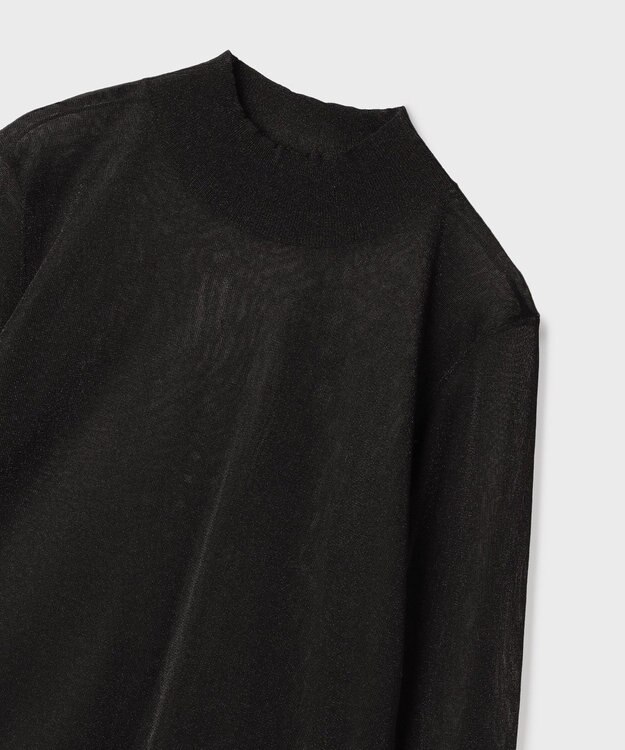 GRACE CONTINENTAL シアーハイネックニットトップ ブラック