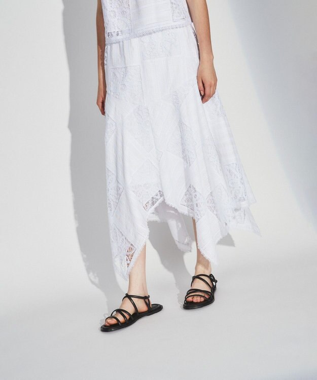 グレースコンチネンタルスカート新品 レース切替フレアスカート / GRACE CONTINENTAL | GRACE