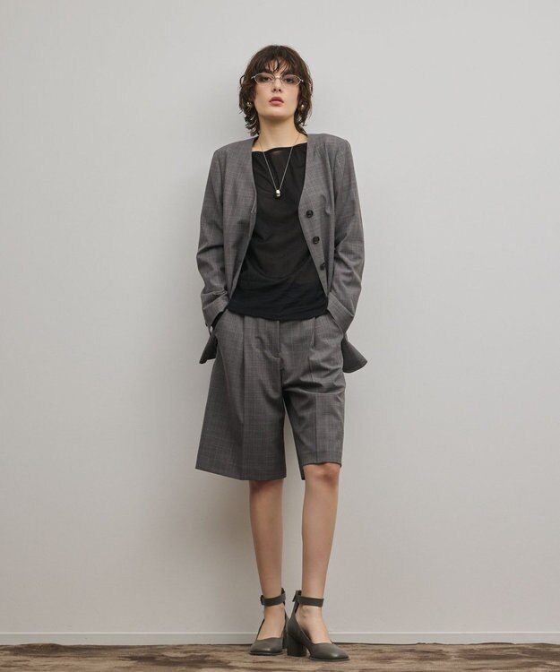 GRACE CONTINENTAL デザインフロントジャケット グレンチェック