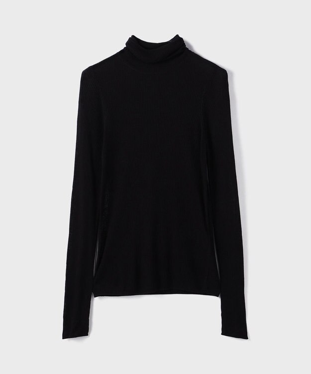 GRACE CONTINENTAL シアーリブニットトップ ブラック