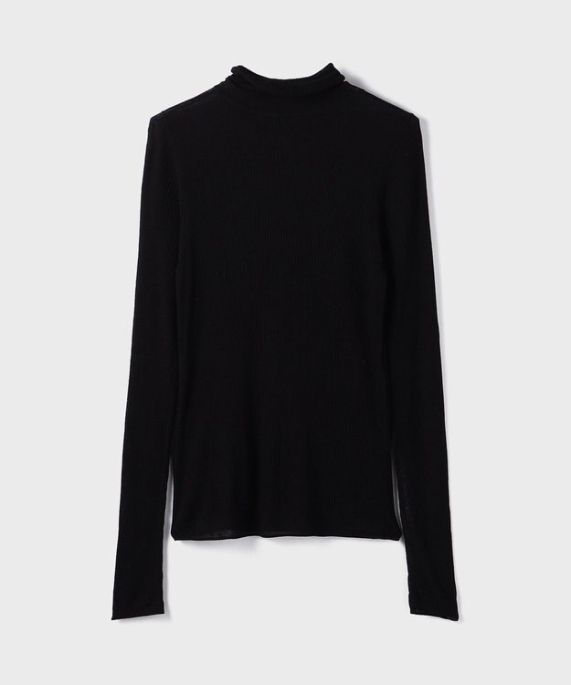 GRACE CONTINENTAL シアーリブニットトップ ブラック
