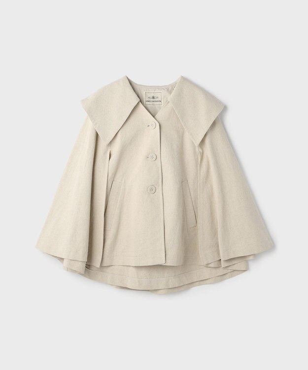 GRACE CONTINENTAL リネンオックスケープジャケット ベージュ