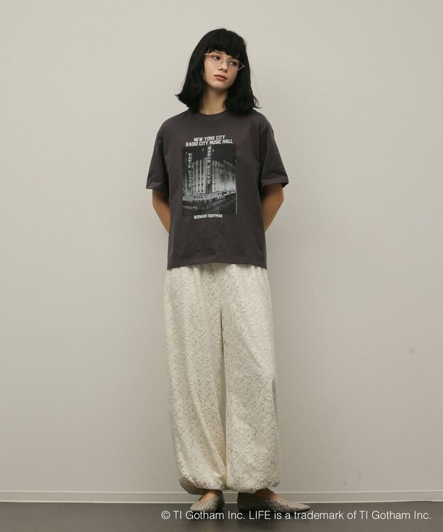 GRACE CONTINENTAL LIFEphotoTシャツ チャコール