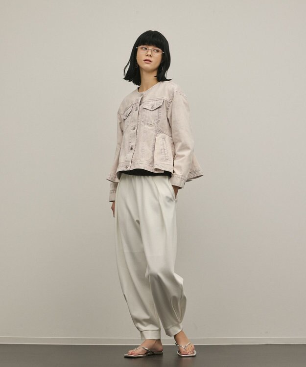 GRACE CONTINENTAL ペプラムデニムジャケット ピンク