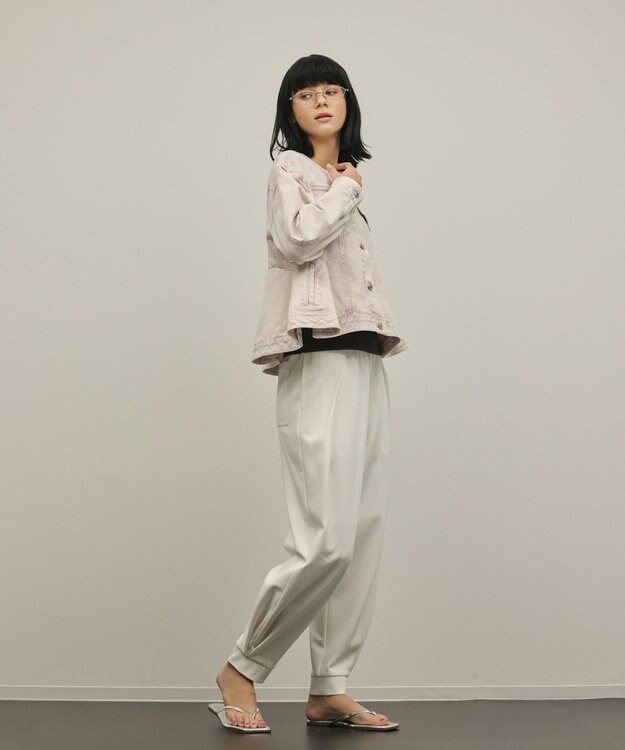 GRACE CONTINENTAL ペプラムデニムジャケット ピンク