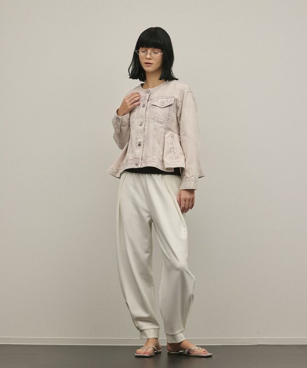 GRACE CONTINENTAL ペプラムデニムジャケット ピンク