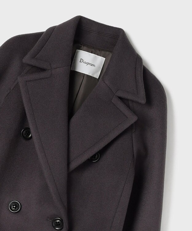 GRACE CONTINENTAL ショートビーバーロングコート チャコール