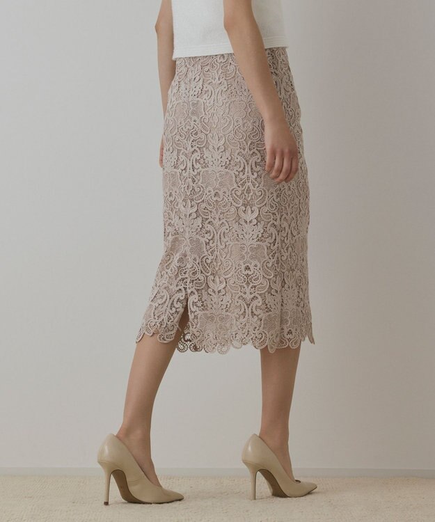 GRACE CONTINENTAL レ－スタイトスカート ベージュ