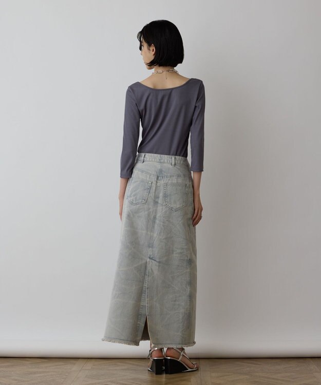 GRACE CONTINENTAL ピグメントタイトスカート ブルー