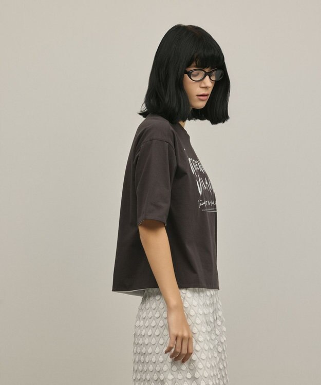 GRACE CONTINENTAL レイヤードロゴＴシャツ チャコール