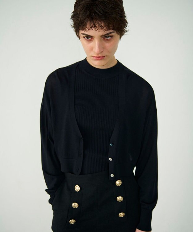 GRACE CONTINENTAL ショートドルマンニットカーディガン ブラック