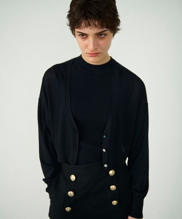 GRACE CONTINENTAL ショートドルマンニットカーディガン ブラック