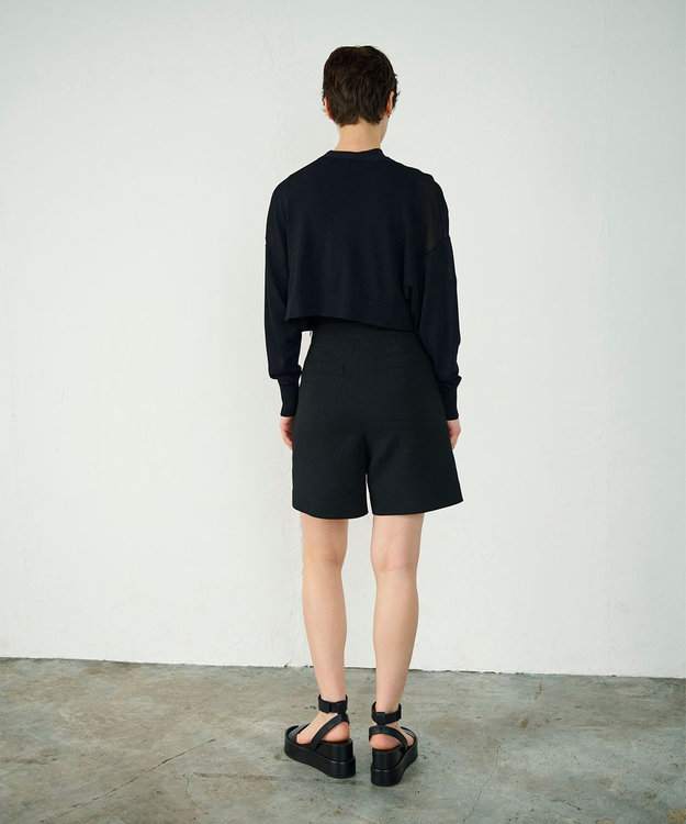 GRACE CONTINENTAL ショートドルマンニットカーディガン ブラック