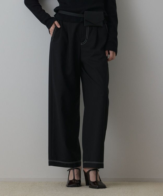 GRACE CONTINENTAL タックカーブパンツ ブラック