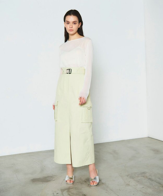 GRACE CONTINENTAL ツイルワークスカート イエロー