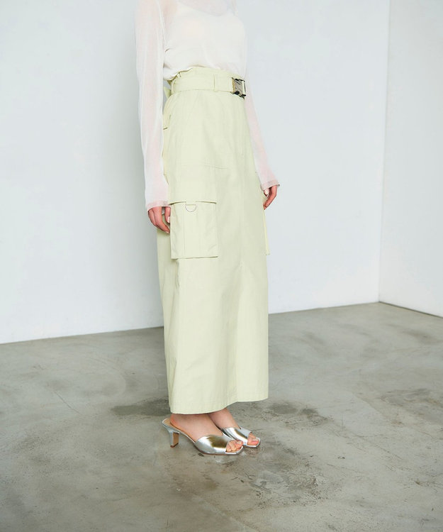 GRACE CONTINENTAL ツイルワークスカート イエロー