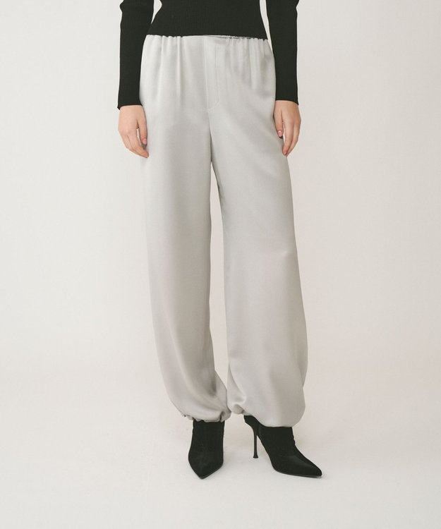 GRACE CONTINENTAL チンツサテンパンツ グレー