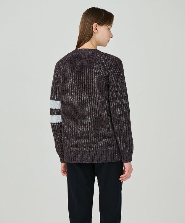 GRACE CONTINENTAL ラメニットカーディガン ブラウン