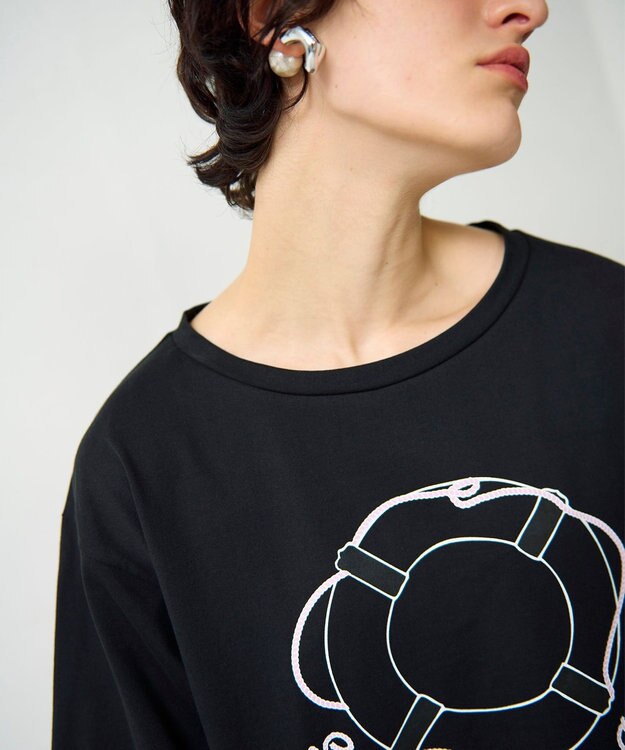 GRACE CONTINENTAL プリントトップ ブラック