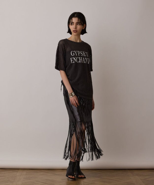 GRACE CONTINENTAL クラッシュロゴTシャツ チャコール