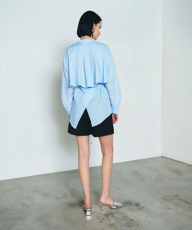 GRACE CONTINENTAL バックシャンオーバーシャツ サックス