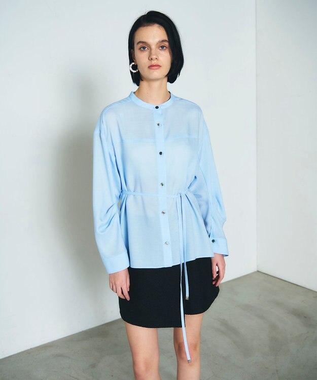 GRACE CONTINENTAL バックシャンオーバーシャツ サックス