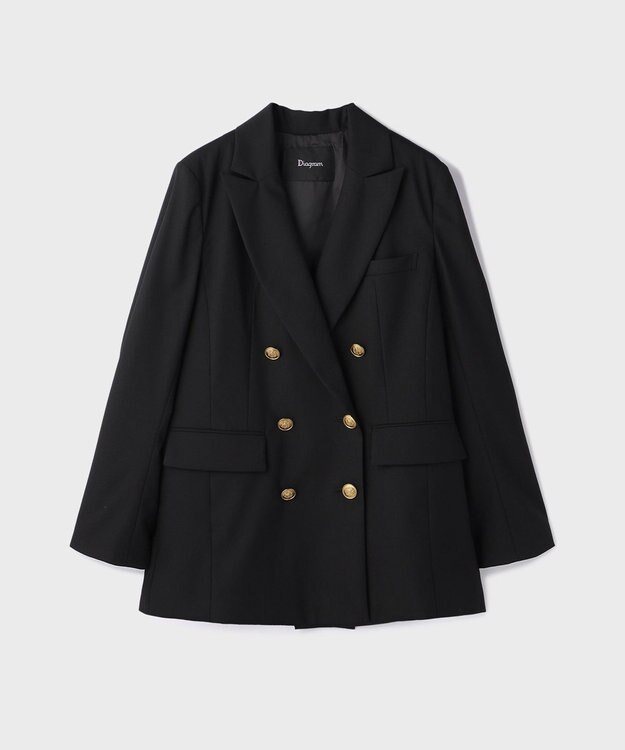 GRACE CONTINENTAL バックベンツダブルジャケット ブラック