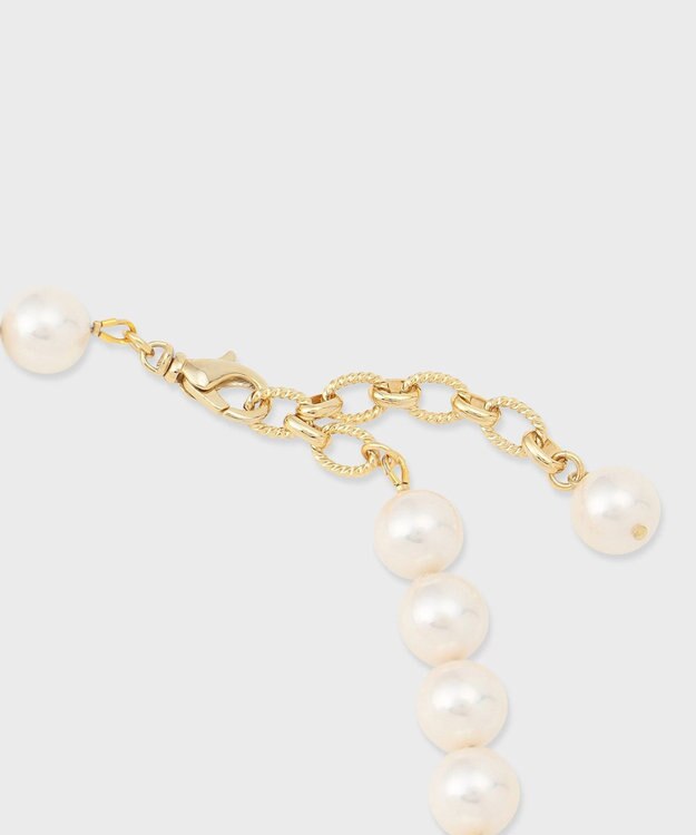 GRACE CONTINENTAL パールメタルビーズネックレス ゴールド