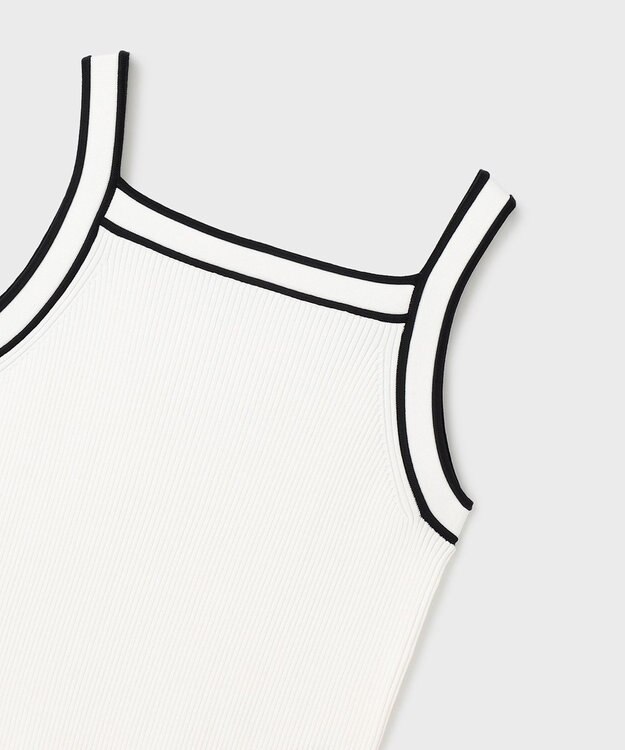 GRACE CONTINENTAL バイカラーリブニットトップ ホワイト