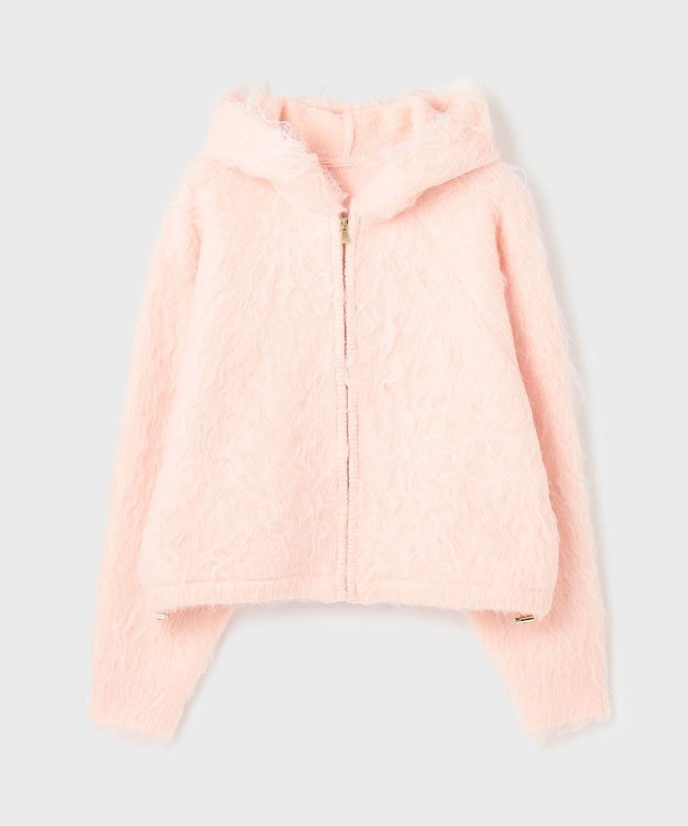 GRACE CONTINENTAL 起毛ニットパーカー ピンク