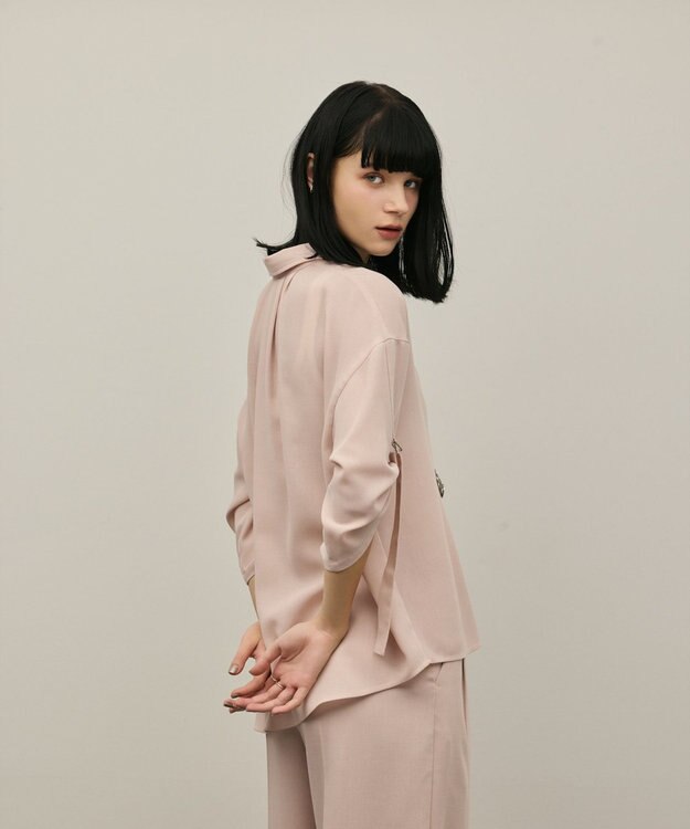 GRACE CONTINENTAL ロールアップスリーブトップス ピンク