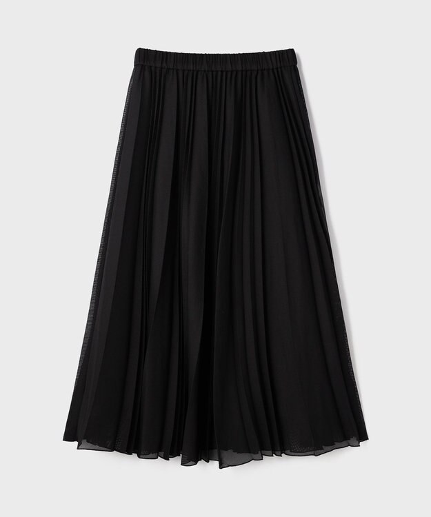 GRACE CONTINENTAL メッシュプリーツスカート ブラック