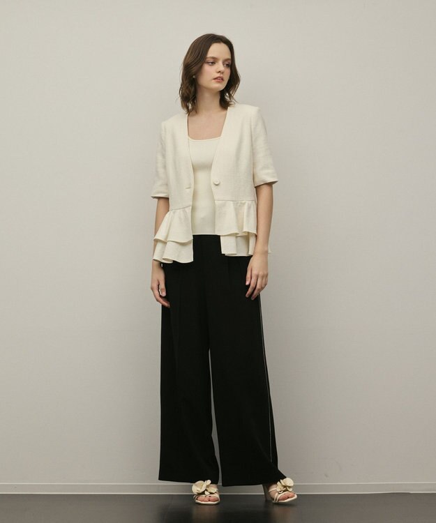 GRACE CONTINENTAL ペプラムツイードジャケット キナリ