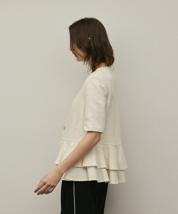 GRACE CONTINENTAL ペプラムツイードジャケット キナリ