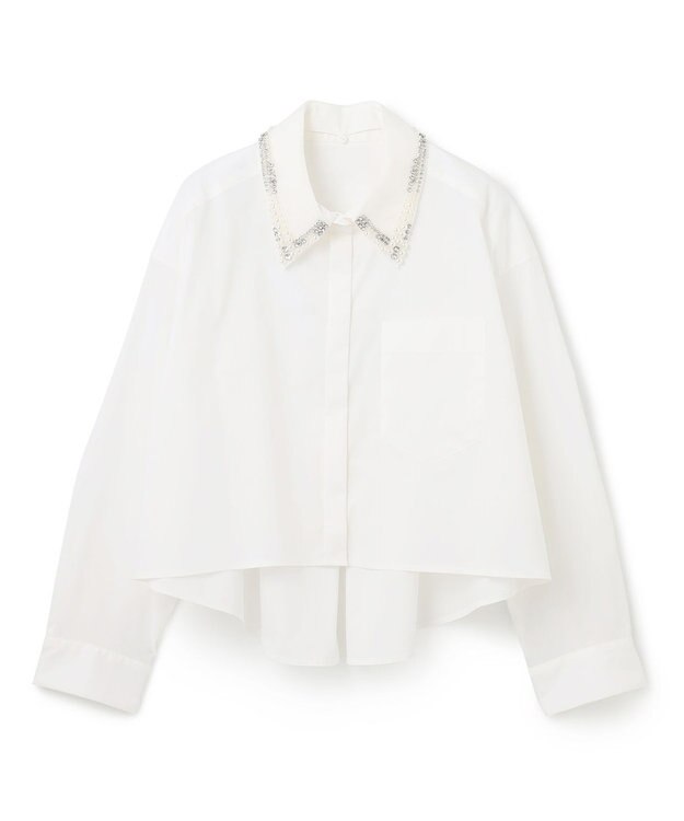 GRACE CONTINENTAL ビジューカラーシャツ ホワイト