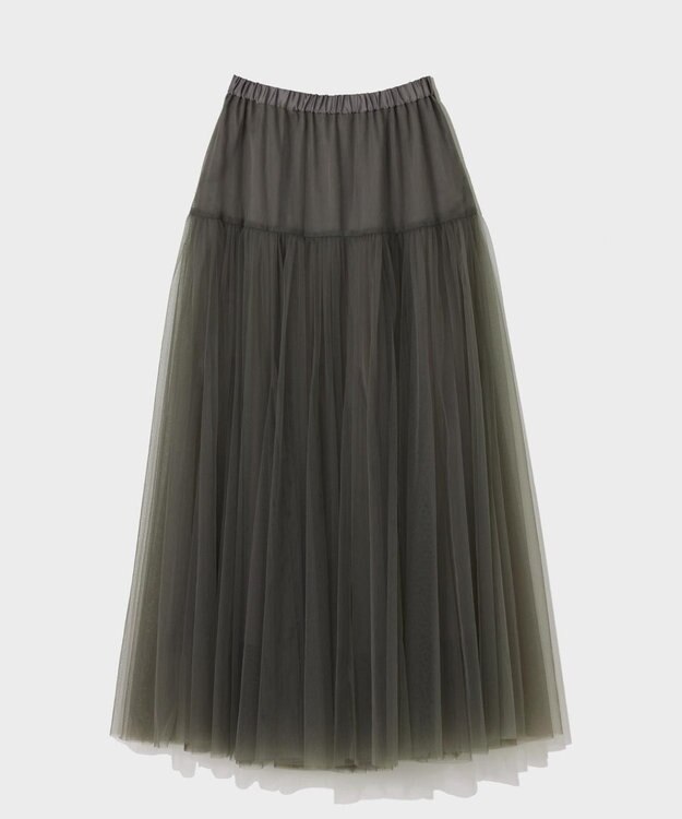 GRACE CONTINENTAL チュールボリュームスカート グレー