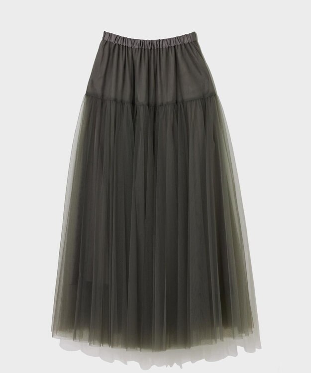 GRACE CONTINENTAL チュールボリュームスカート グレー