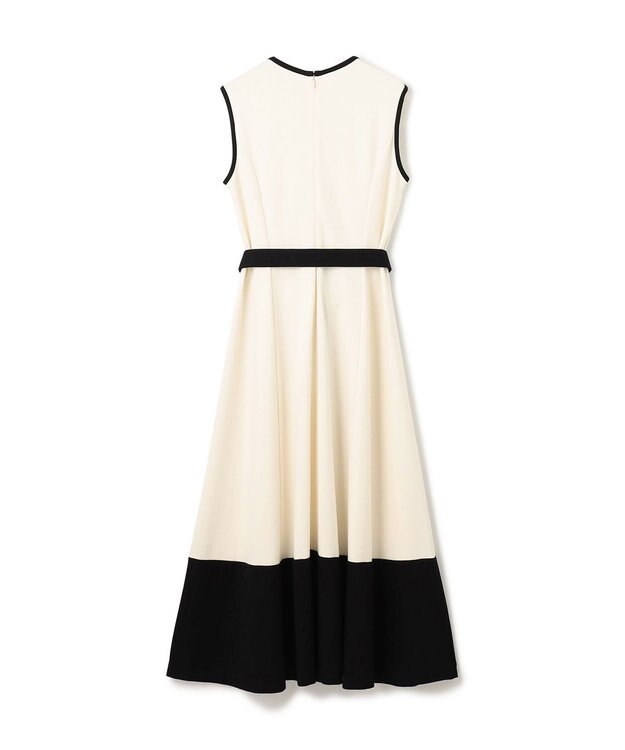 GRACE CONTINENTAL 配色ポンチフレアワンピース ホワイト