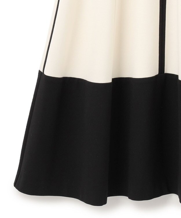 GRACE CONTINENTAL 配色ポンチフレアワンピース ホワイト