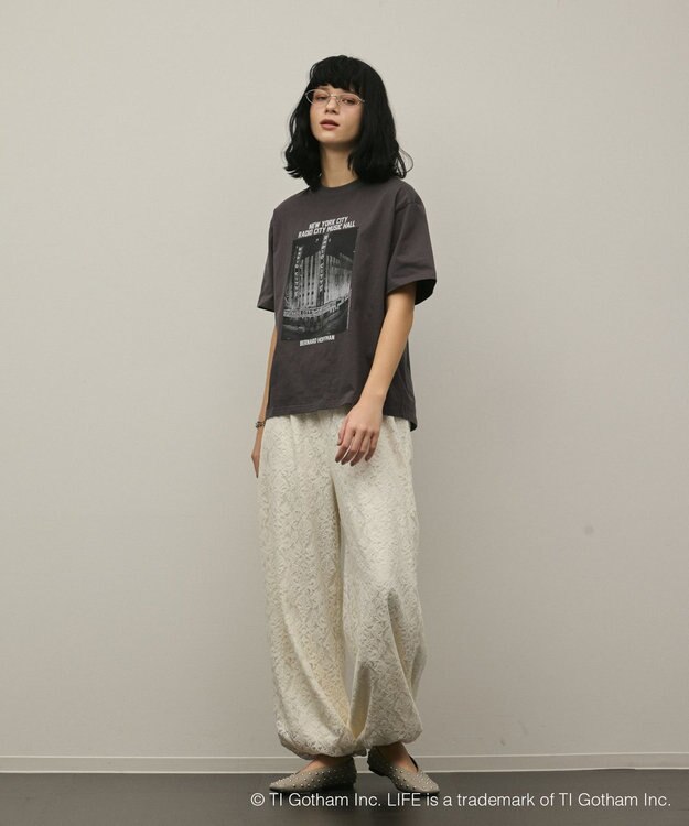 GRACE CONTINENTAL LIFEphotoTシャツ チャコール