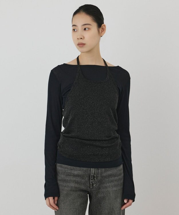 GRACE CONTINENTAL シアーレイヤードカットトップ ブラック