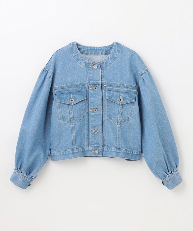 GRACE CONTINENTAL ノーカラーデニムジャケット インディゴ