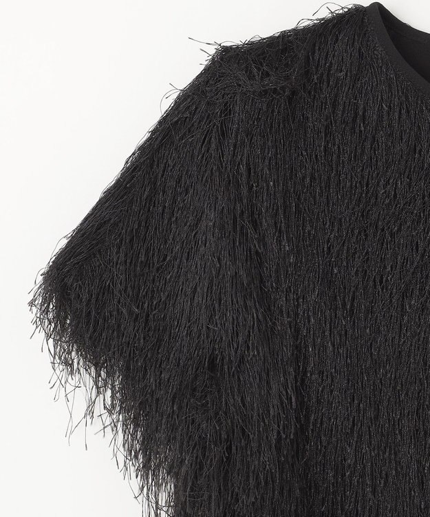 GRACE CONTINENTAL フリンジトップ ブラック