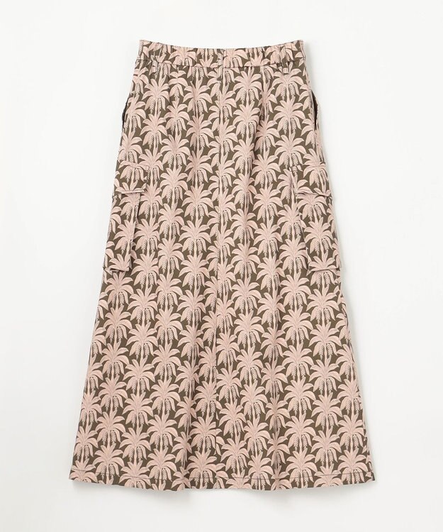 GRACE CONTINENTAL パームモチーフカーゴスカート カーキ