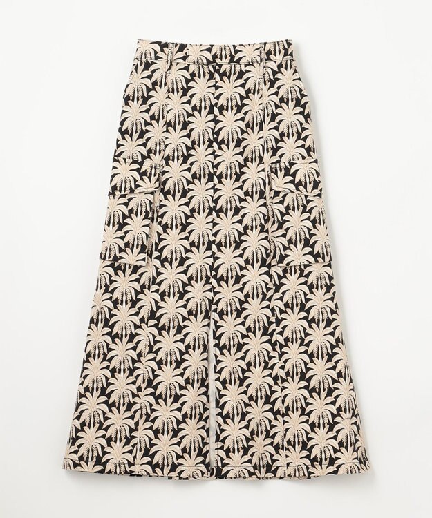 GRACE CONTINENTAL パームモチーフカーゴスカート ブラック