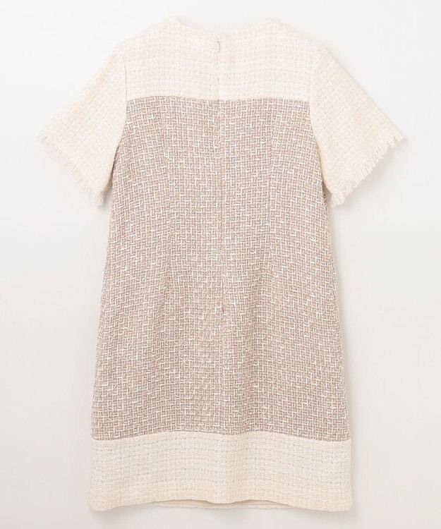 GRACE CONTINENTAL ツイードコンビミニワンピース ベージュ