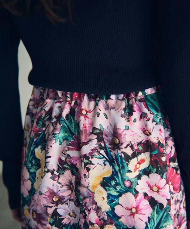 GRACE CONTINENTAL グラデフラワープリントスカート ピンク