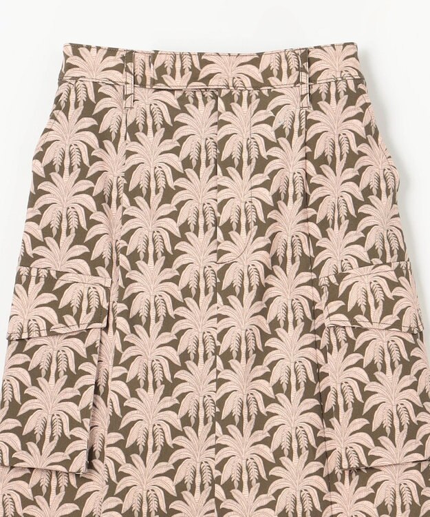 GRACE CONTINENTAL パームモチーフカーゴスカート カーキ
